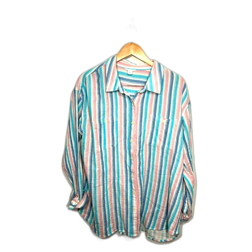 Nordstrom’s Caslon Multicolor Striped Button Down Shirt